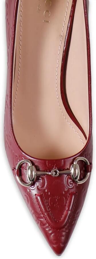 Gucci Pumps met Horsebit-detail en GG-patroon Rood