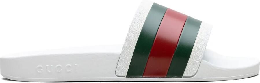 Gucci Pursuit 72 "White Red Green" slippers Wit