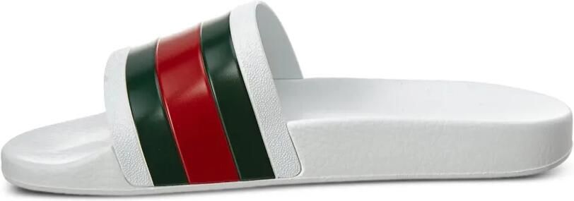 Gucci Pursuit slippers met Web-streep Wit