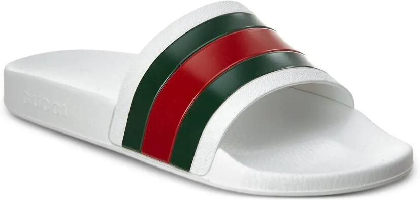 Gucci Pursuit slippers met Web-streep Wit - Foto 3