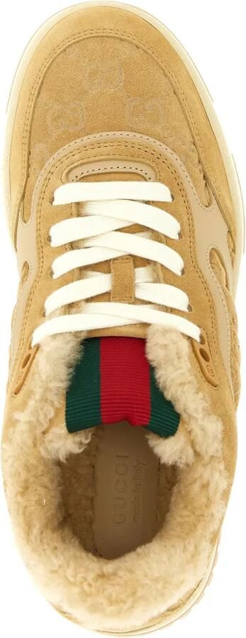 Gucci Re-Web suède leren sneakers Beige - Foto 4