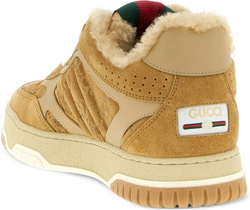 Gucci Re-Web suède leren sneakers Beige - Foto 3