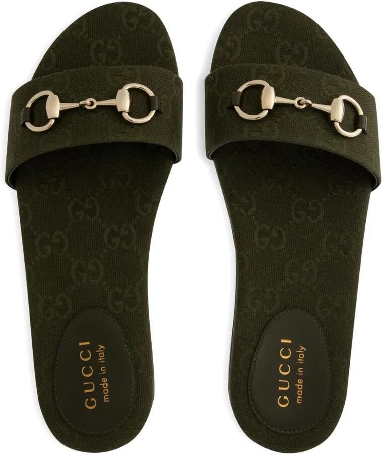 Gucci Sandalen verfraaid met horsebit en GG-monogram Groen - Foto 2