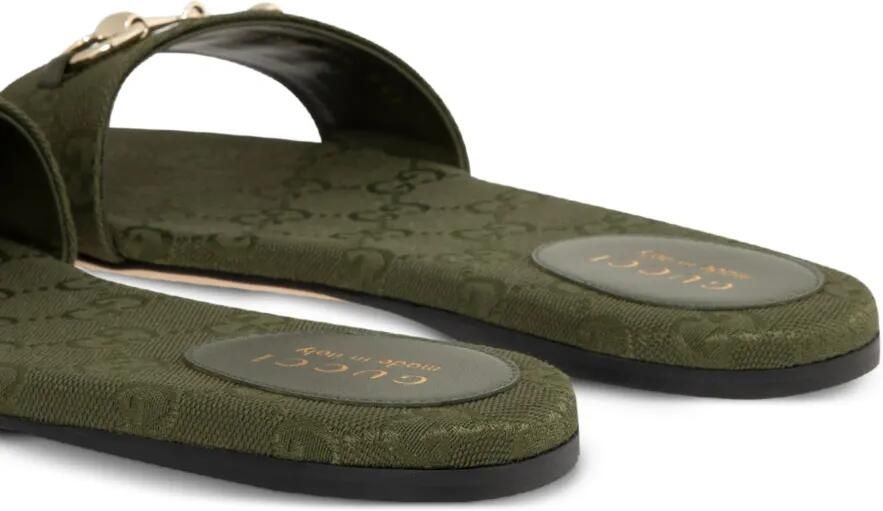 Gucci Sandalen verfraaid met horsebit en GG-monogram Groen - Foto 3