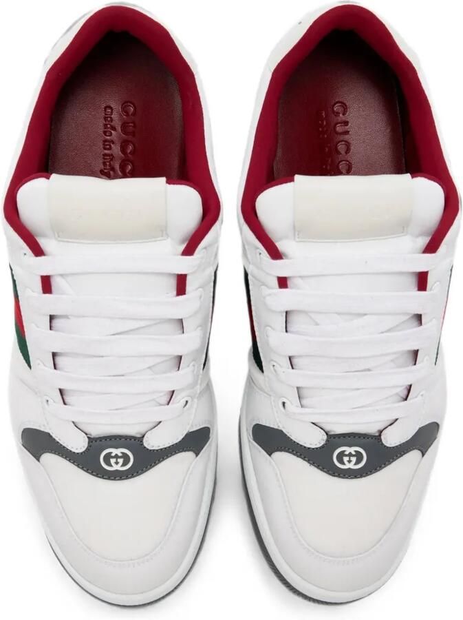 Gucci Screener leren sneakers met Web-streep Wit - Foto 3