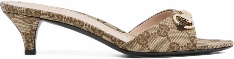 Gucci slide sandals with Horsebit Beige