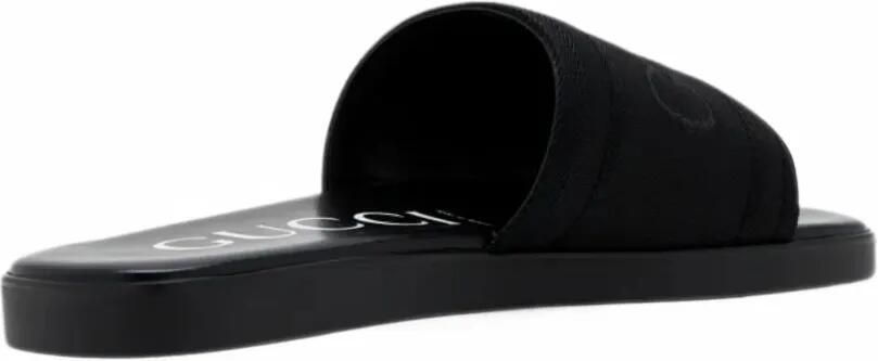 Gucci slide sandals with tonal logo Zwart - Foto 3