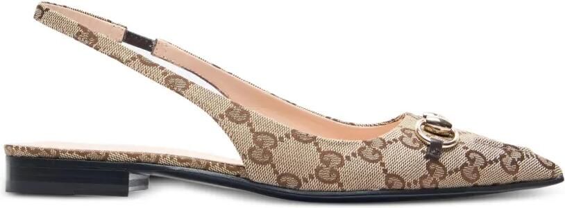 Gucci Slingback ballerina's met monogramprint Beige