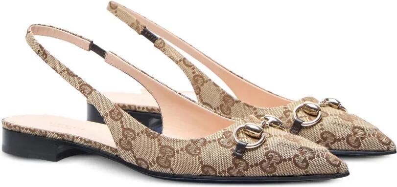 Gucci Slingback ballerina's met monogramprint Beige - Foto 3