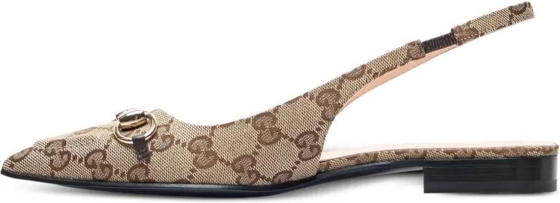 Gucci Slingback ballerina's met monogramprint Beige - Foto 4