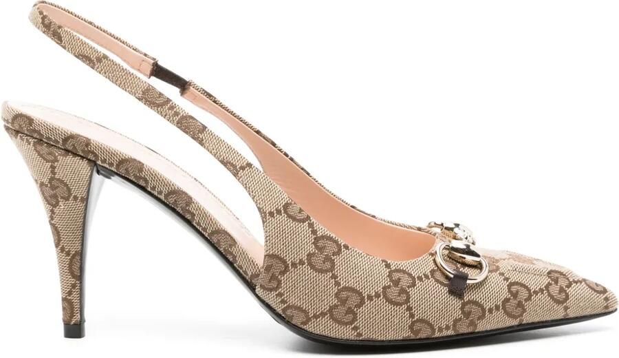 Gucci Slingback pumps met Horsebit Beige
