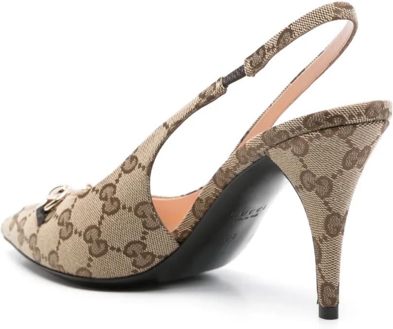 Gucci Slingback pumps met Horsebit Beige - Foto 2