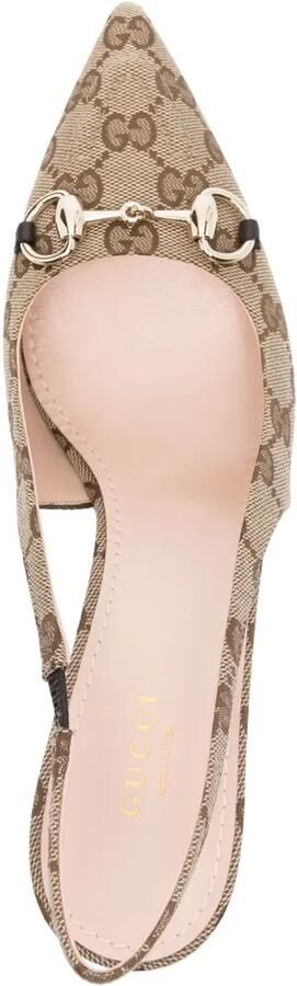 Gucci Slingback pumps met Horsebit Beige - Foto 4