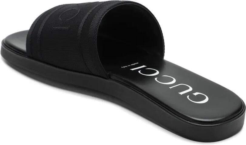 Gucci Slippers met geborduurd logo Zwart - Foto 3