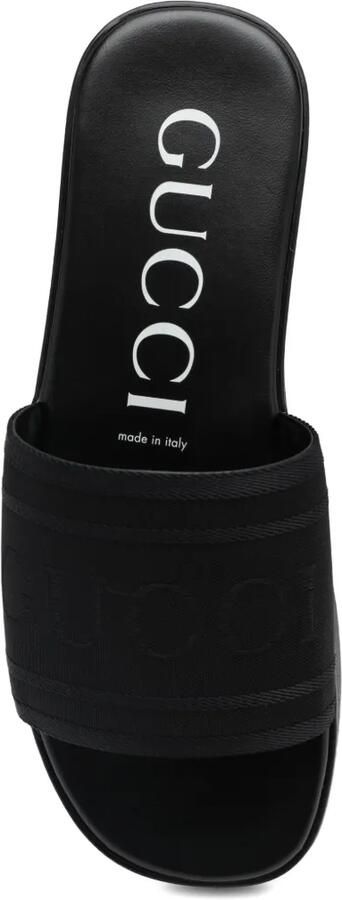 Gucci Slippers met geborduurd logo Zwart - Foto 4