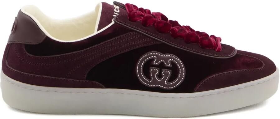 Gucci Sneakers met fluwelen-effect en GG-logo Rood