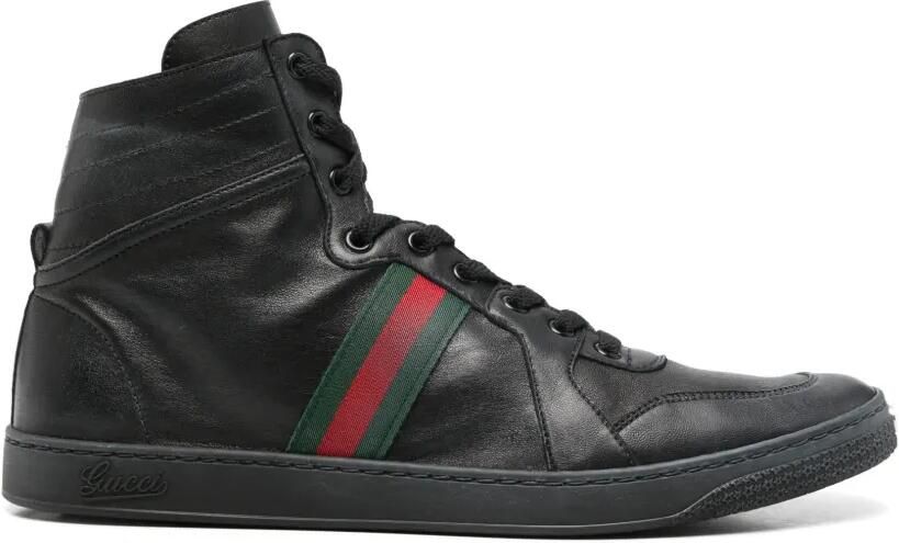 Gucci Stretch high-top sneakers Zwart