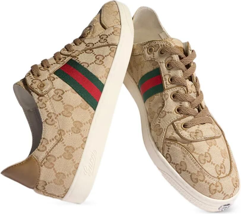 Gucci Stretch Interlocking G sneakers met gewikkeld Web-detail Beige - Foto 2