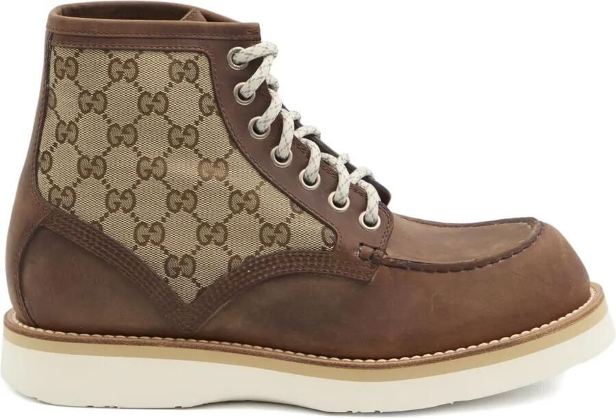 Gucci Veterlaarzen met GG-monogram Bruin