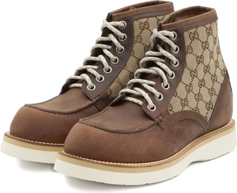 Gucci Veterlaarzen met GG-monogram Bruin - Foto 3