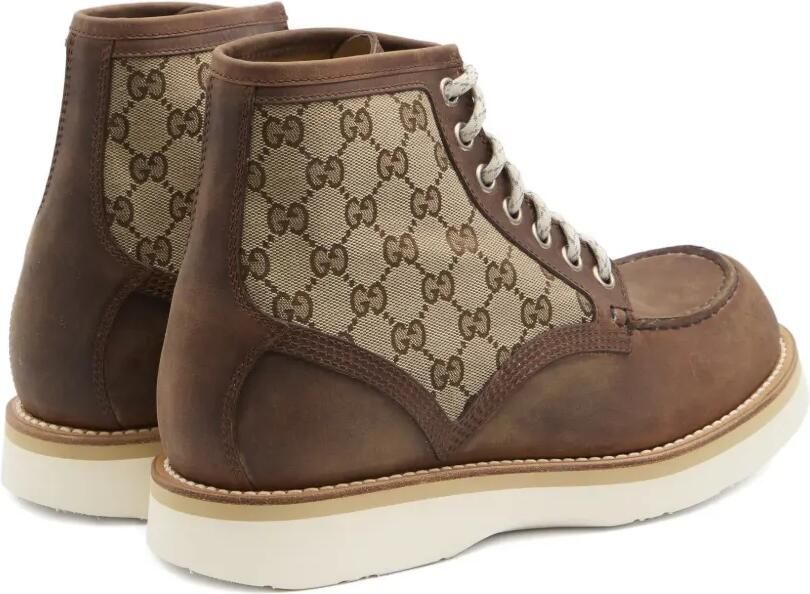 Gucci Veterlaarzen met GG-monogram Bruin - Foto 4