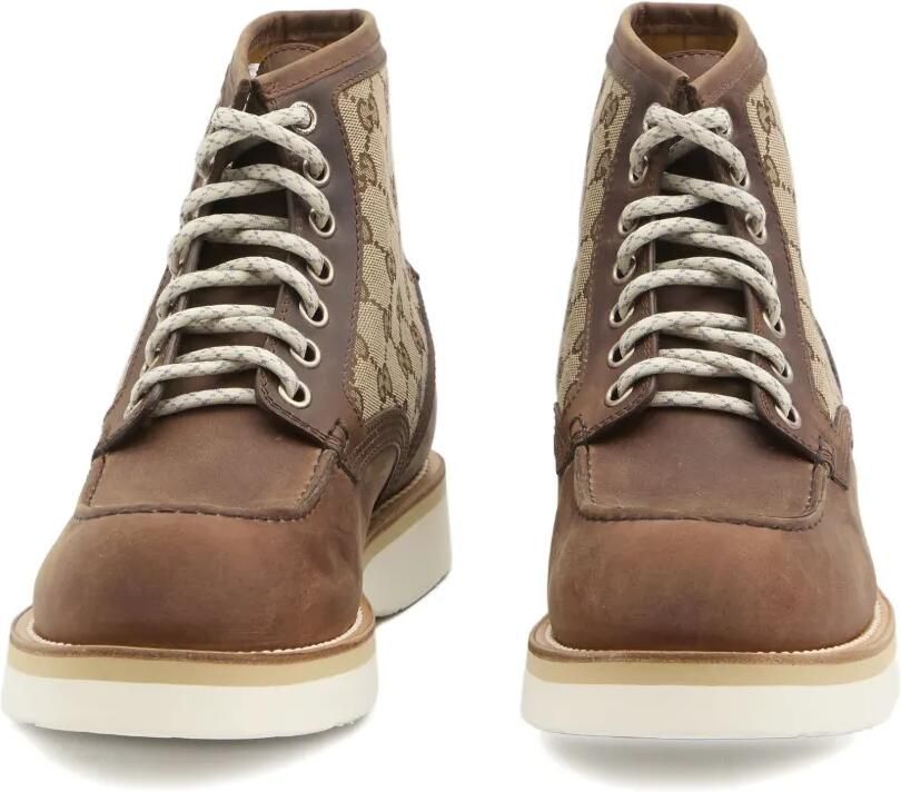 Gucci Veterlaarzen met GG-monogram Bruin - Foto 2