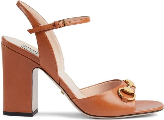 Gucci Horsebit leren sandalen Bruin