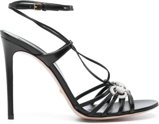 Gucci 120mm Horsebit leren sandalen Zwart