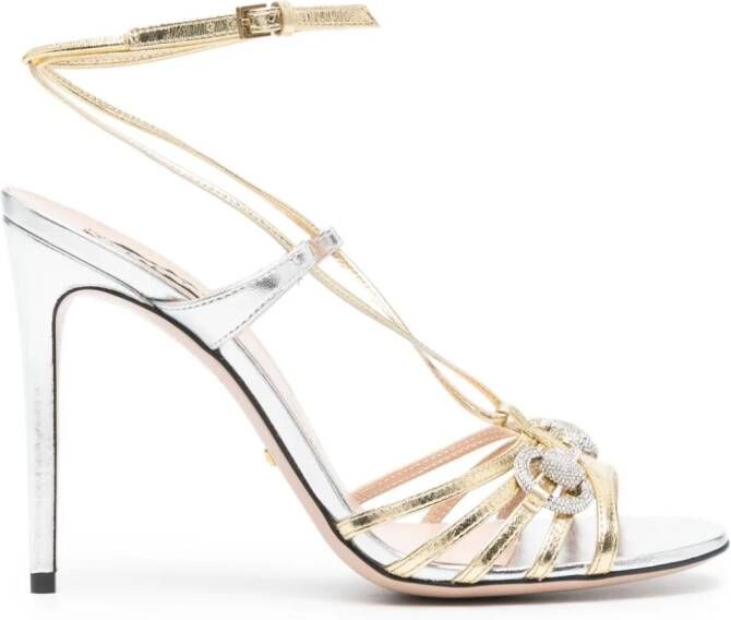 Gucci 110mm horsebit leren sandalen Zilver