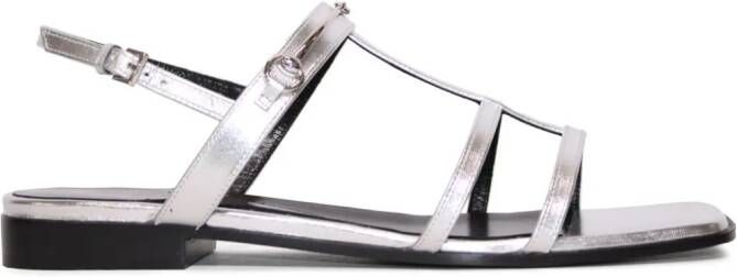 Gucci Horsebit metallic sandalen Zilver