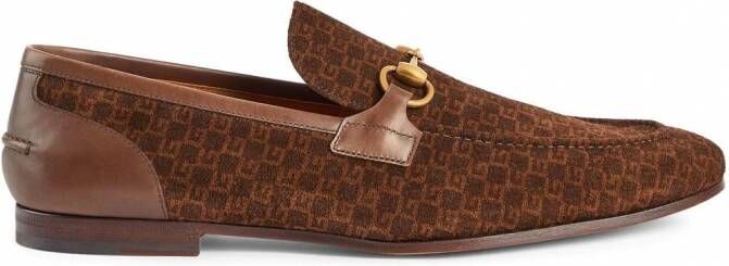 Gucci Jordaan loafers met monogram Bruin