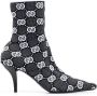 Gucci 75 mm Interlocking G gebreide laarzen Zwart - Thumbnail 1