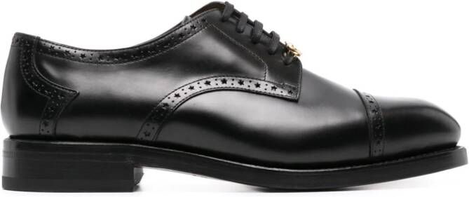 Gucci Interlocking G-plaque leather brogues Zwart