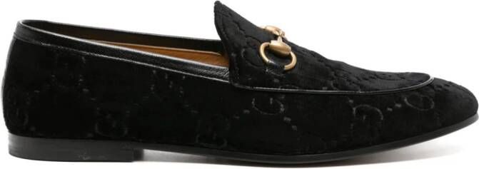 Gucci Jordaan fluwelen loafers Zwart