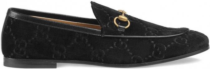 Gucci Jordaan fluwelen loafers Zwart - Foto 1