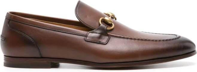 Gucci Jordaan leren loafers Bruin