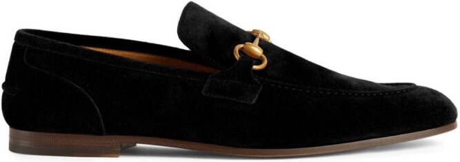 Gucci Jordaan suède loafers Zwart