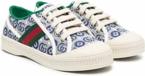 Gucci Kids 1977 sneakers met jacquard print Blauw