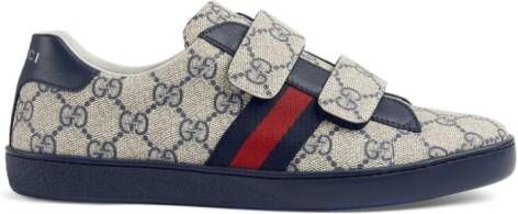 Gucci Kids Ace GG Supreme sneakers met print Blauw