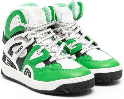 Gucci Kids Basket high-top sneakers Groen