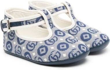 Gucci Kids Canvas babyschoentjes met GG-logo Blauw