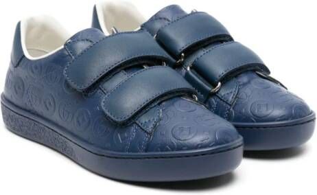 Gucci Kids Leren sneakers met GG-logo Blauw