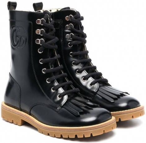 Gucci Kids Leren laarzen Zwart