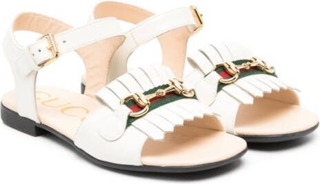 Gucci Kids Gancini leren sandalen Wit