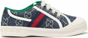 Gucci Kids GG Supreme lace-up sneakers Blauw