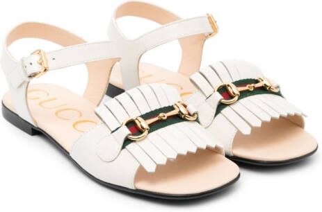 Gucci Kids Laarzen met Horsebit-detail Wit