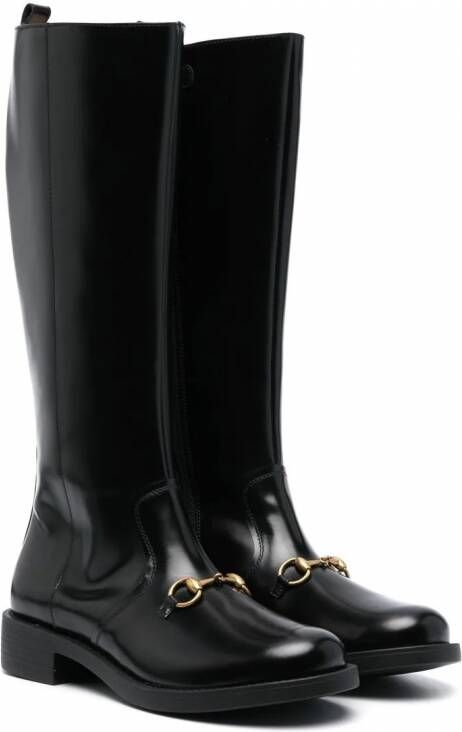 Gucci Kids Horsebit laarzen Zwart
