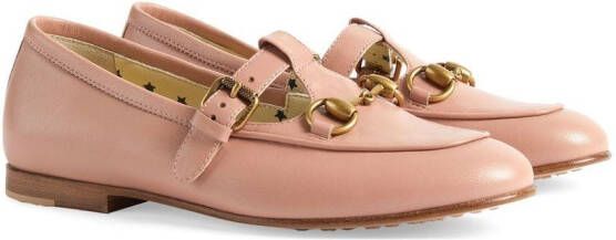 Gucci Kids Horsebit leren loafers Roze