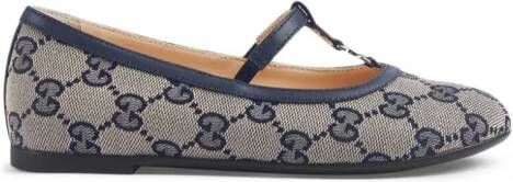 Gucci Kids Katoenen loafers met GG detail Blauw