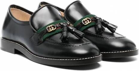 Gucci Kids Leren loafers Zwart